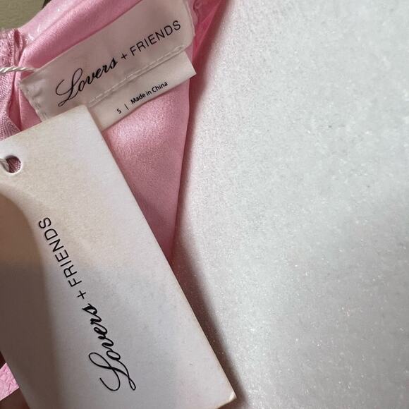 NWT Lovers + Friends Harris Pink Lace Strapless Midi Dress. - Picture 10 of 10